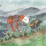 Herdwick sheep hiking illustration for Herdwick cottages
