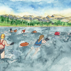Wild swimming Illustration