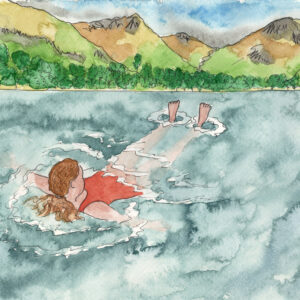 Wild swimming illustration