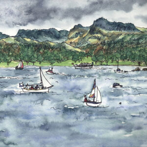 Lake Windermere and the Langdales, original artwork