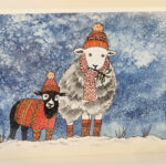Woolly Herdwick sheep illustration lake District
